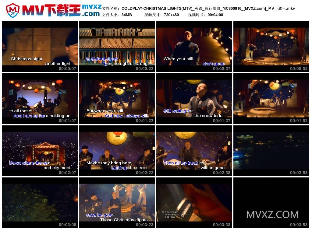 COLDPLAY-CHRISTMAS LIGHTS(MTV)_英语_流行歌曲_MC800816